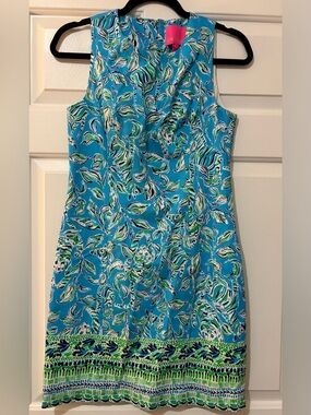 NWOT Lilly Pulitzer Mila Stretch Shift Dress in Seaside Shindig Engineered